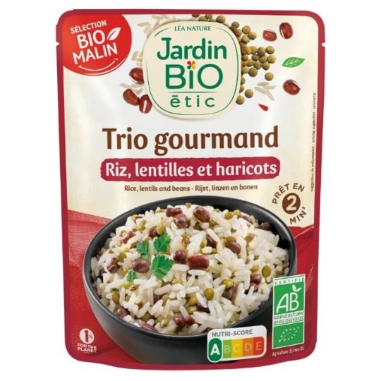 Trio gourmand riz lentilles bio