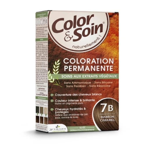 Coloration Permanente 7B Marron Caramel Sans Ammoniaque Color et Soin