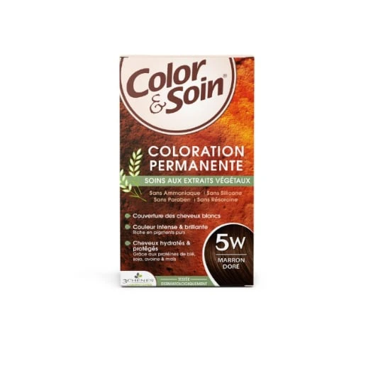 Coloration Permanente 5W Marron Doré Sans Ammoniaque Color et Soin