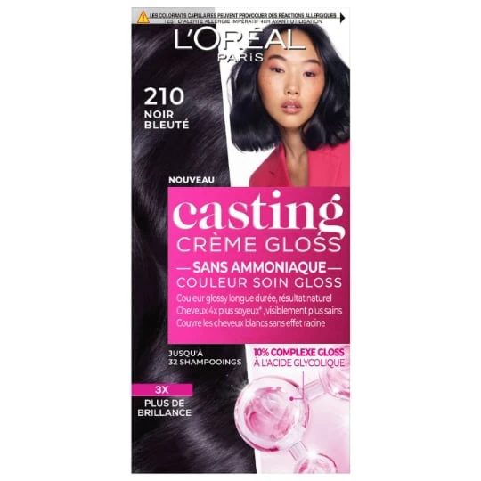 Coloration cheveux Gloss 210 noir bleu