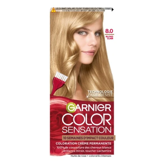 Coloration Permanente 8.0 Blond Clair Longue Durée Color Sensation