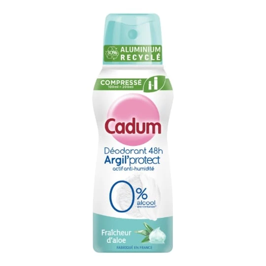 Déodorant spray Anti-odeurs Efficacité 48h Aloe Vera Argil'Protect
