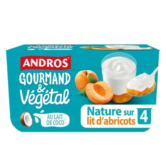 Dessert végétal brassé au lait de coco nature à l'abricot