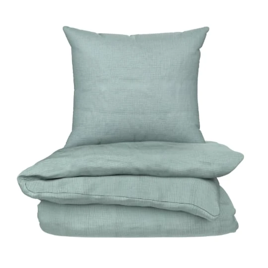 Parure de lit 140x200cm Sofia Double Gaze de coton avec Housse de Couette + 1 Taie d'Oreiller 65x65 cm