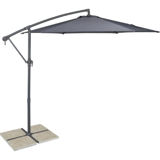 Parasol Déporté à Manivelle D3m Gris Ronda