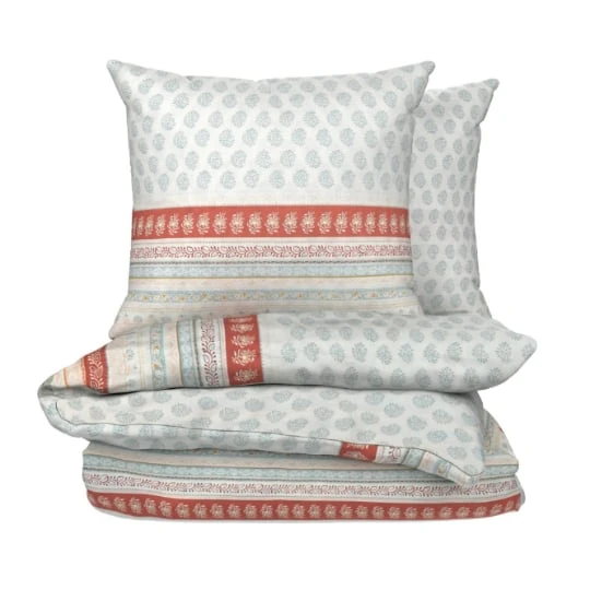 Parure de lit 260x240 cm Blanc Cassé 100% Coton Housse De Couette + 2 Taies D'oreiller 65x65 cm