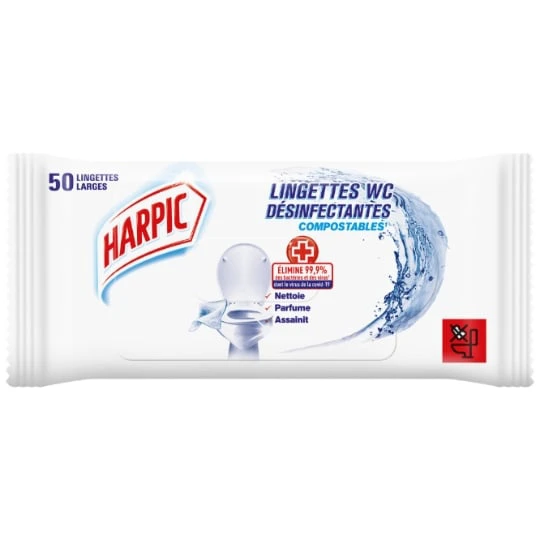 Lingettes Wc Désinfectantes  Larges Compostables