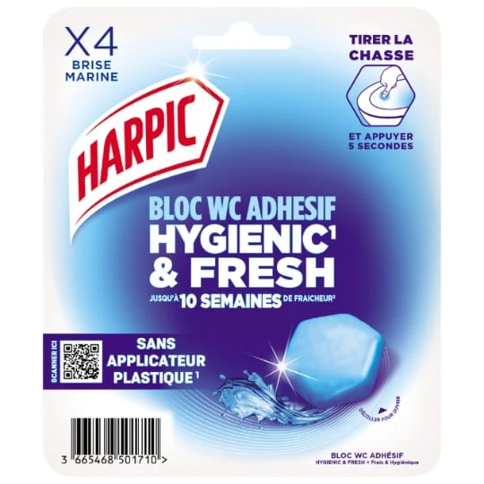 Bloc Wc adhesif Hygiènic & Fresh - Parfum Brise Marine