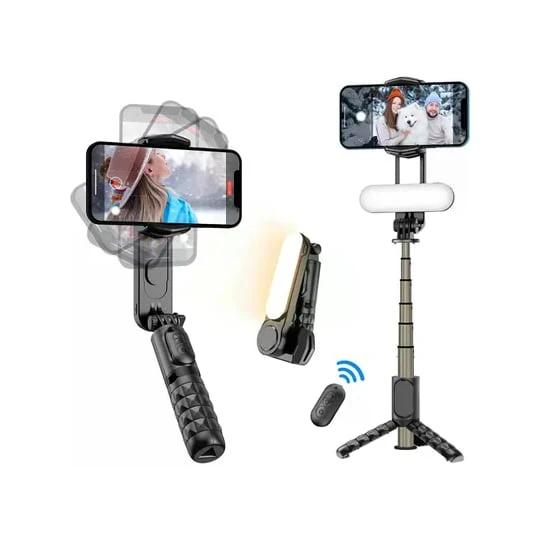Stabilisateur motorisé + perche pour selfie noir