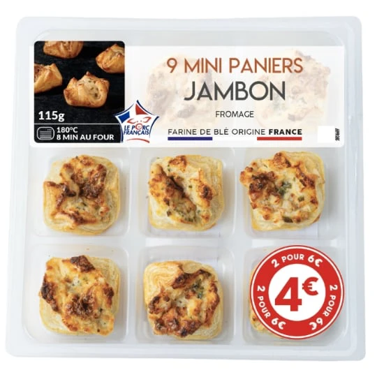 Mini Paniers Jambon Fromage