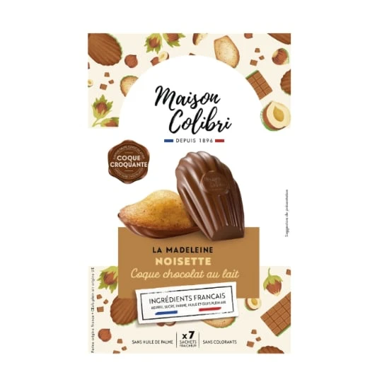 Madeleine Noisette Coque Chocolat au Lait