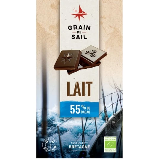 Tablette de chocolat aiu lait 55% de cacao