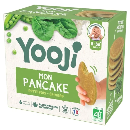 Pancakes pour Bébé Petit Pois et Epinards de 8 à 36 Mois Bio