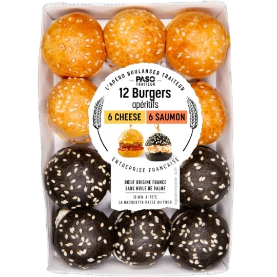 Burgers apéritifs cheese et saumon