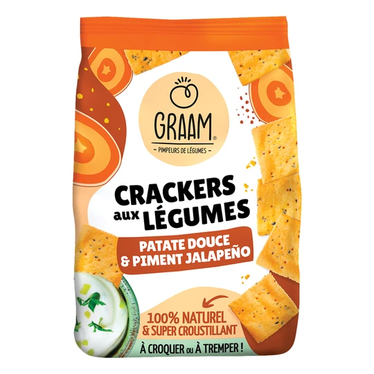 Crackers patate douce et piment jalapeno