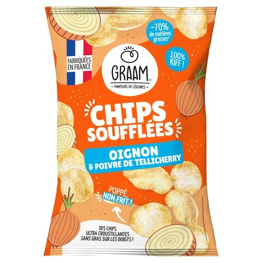 Chips soufflées oignon et poivre de Tellicherry