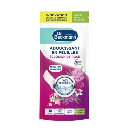 Adoucissant en Feuille Eclosion de Rose