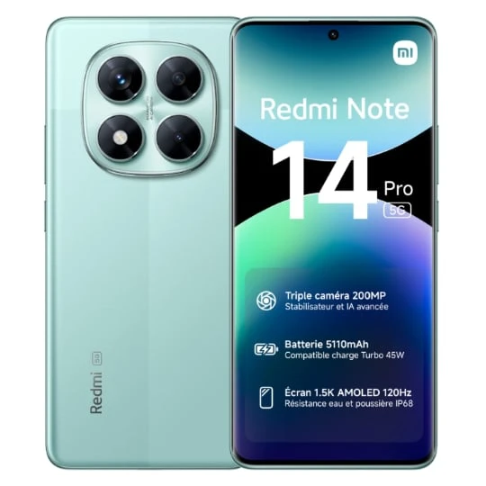 Smartphone Redmi Note 14 Pro 5G 8/256 Go Vert