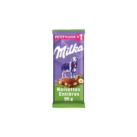 Tablette de chocolat lait noisettes entières