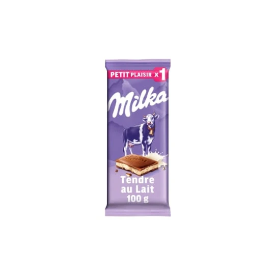 Tablette de chocolat tendre au lait