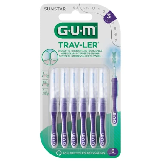 Brossette interdentaire Taille 3 1,2mm Gum