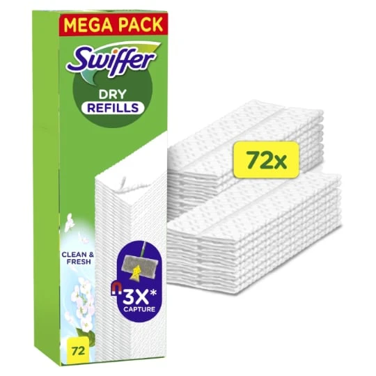 Recharges Lingettes Sèches  pour balai Attrape-Poussière Refills