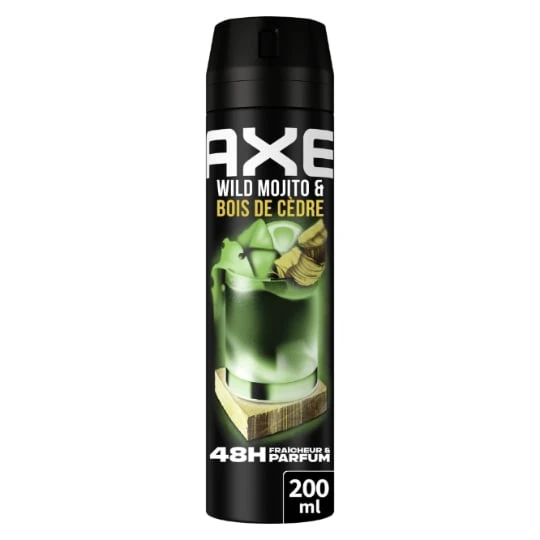 Déodorant spray Homme Anti-odeur Fraîcheur Wild Mojito & Bois de Cendre 48h