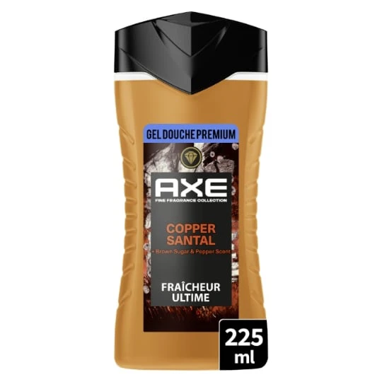 Gel douche Homme Corps Parfum aux Huiles Essentielles Bois de Santal Miel et Poivre Premium Copper Santal