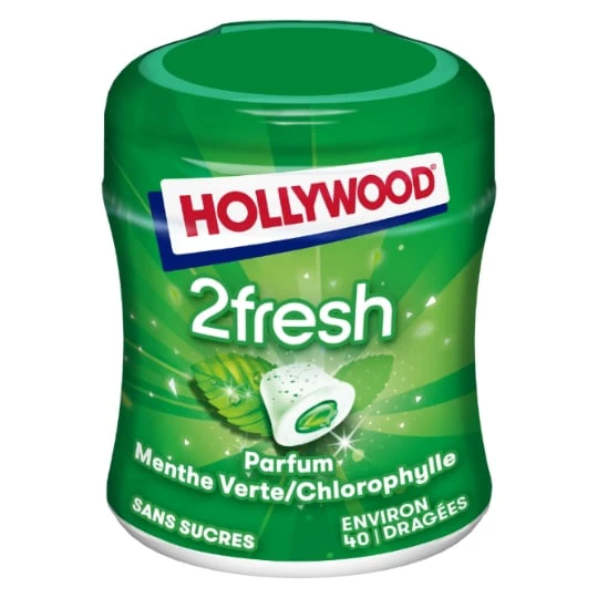 Chewing gum menthe verte chlorophylle sans sucres