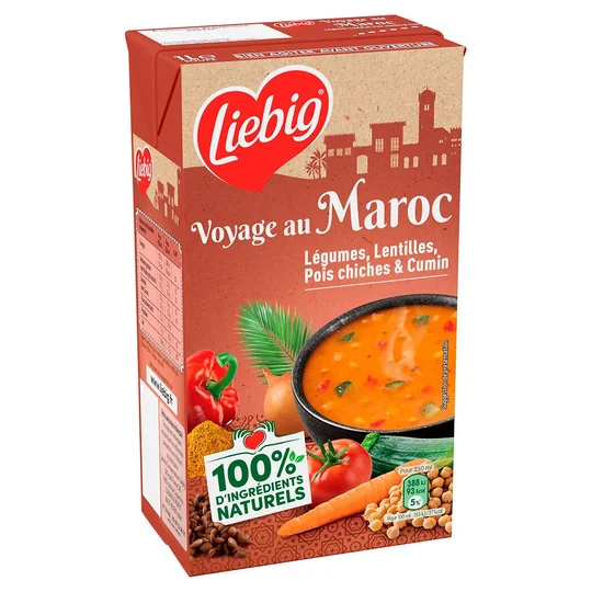 Soupe Voyage au Maroc Légumes Lentilles Pois Chiches et Cumin