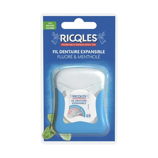 Fil dentaire Expansible Fluoré Mentholé Ciré Nettoyage Douceur Dents Sensibles