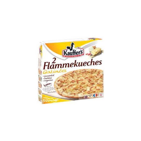 Flammekueche Gratinée Emmental lardons Oignons