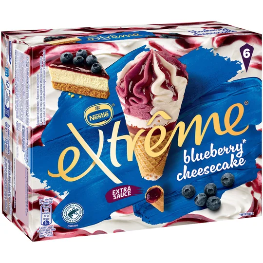 Glace Cônes EXTREME Myrtille Cheesecake