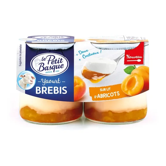 Yaourt Brebis brebis doux onctueux sur lit dabricots