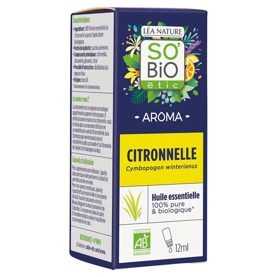Huile Essentielle Citronnelle Assainissante Anti-Moustiques Parfumante Bio