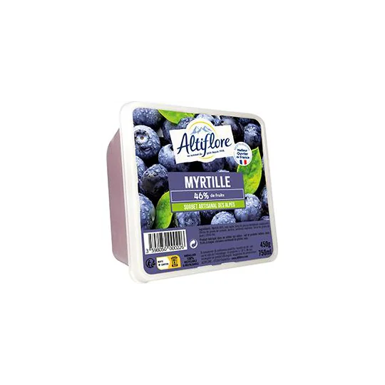 Sorbet Artisanal des Alpes 46% de fruits Myrtille