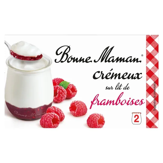 Yaourt Crémeux sur lit de Framboise