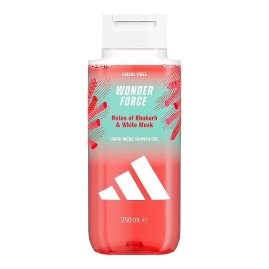Gel douche Homme Corps Rhubarbe et Musc Blanc Bonne Humeur Wonder Force Vibes