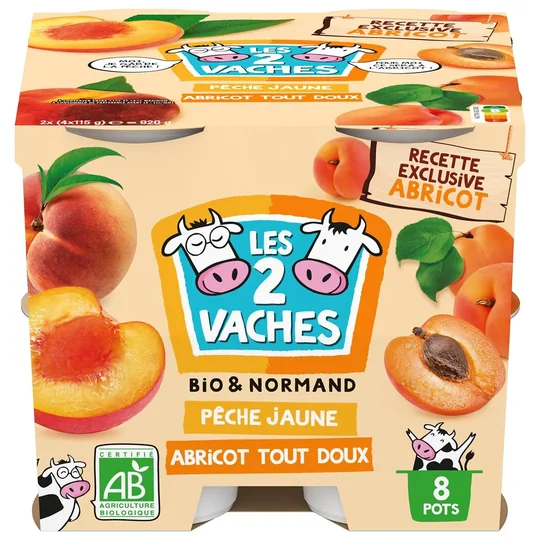Yaourts Brassés Bio Pêche Abricot