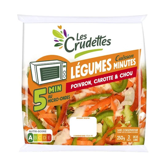 Mélange de Légumes Cuisson Minute Poivron Carotte et Chou