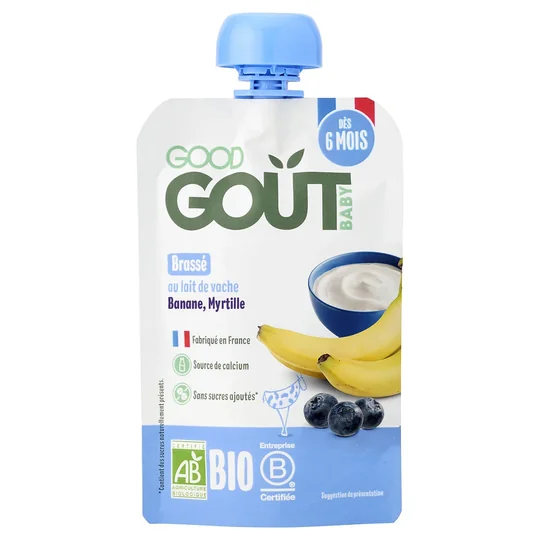 Brassé banane et myrtilles bio