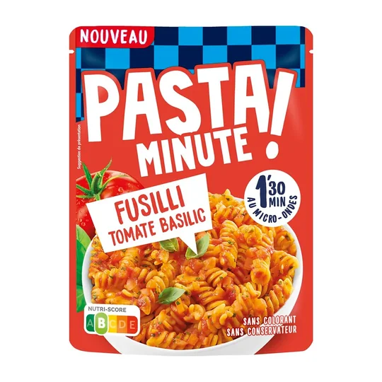 Pasta Minute Pâtes Fusilli Tomate Basilic