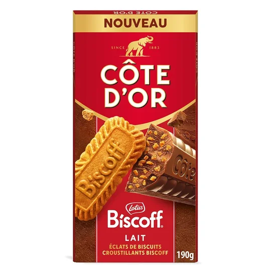Tablette de Chocolat au Lait Eclats de Biscuit Croustillant Biscoff