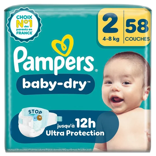 Couches Baby-Dry 4-8kg -Taille 2