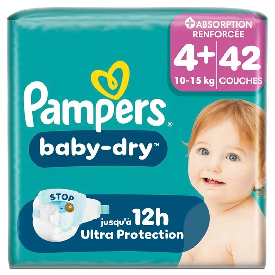 Couches Baby-Dry 10-15kg - Taille 4+