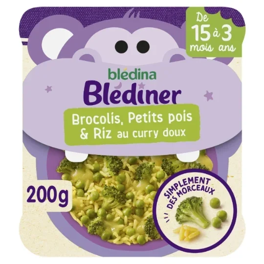 Repas bébé Blédichef 15 mois Brocolis petits pois