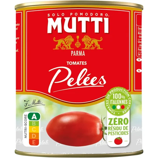 Tomates pelées entières zéro résidu de pesticides