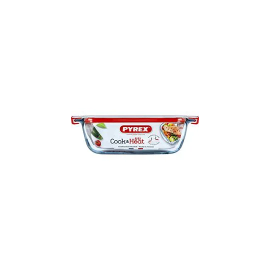 Cook & Heat - Plat carré couvercle plastique vapeur 20 x 17 cm