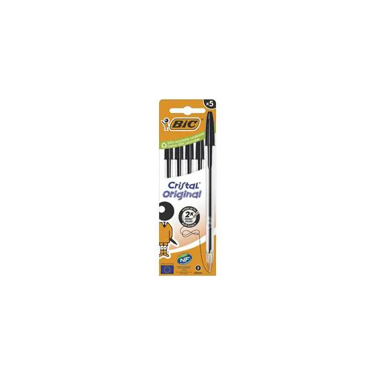 Stylos-Bille cristal originial Pointe Moyenne (1.0 mm) - Noir