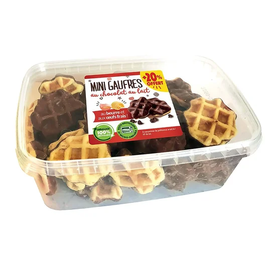 Mini gaufres au chocolat au lait